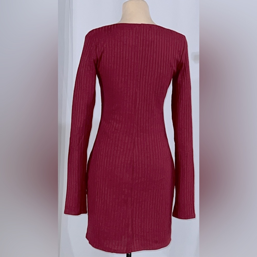ROW A – Long Sleeve Rib Knit Mini Dress - Picture 3 of 5